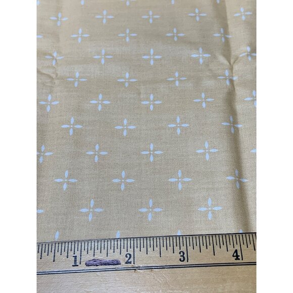 Vintage Wamsutta OTC Yellow Cotton Fabric 1/2 yard x 44" White Floral Pattern Se - Picture 4 of 6